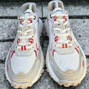 HUGO, GO1ST SNEAKERS Red, Gray, White Size 9 Men's Original Box Not Included